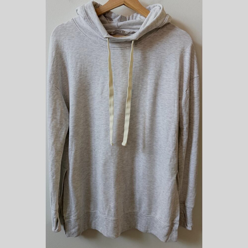 Athleta heathered light grey pullover hoodie women's size M